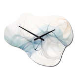 White Grey Line Art Abstract Calligraphy - Asymmetric Metal Wall Clock