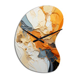 Orange Blue Line Art Abstract Expressionism - Asymmetric Metal Wall Clock