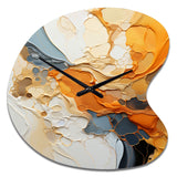 Orange Blue Line Art Abstract Expressionism - Asymmetric Metal Wall Clock