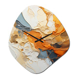 Orange Blue Line Art Abstract Expressionism - Asymmetric Metal Wall Clock