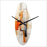 Orange Grey Line Art Abstract Expressionism - Asymmetric Metal Wall Clock