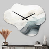 Blue Grey Line Art Conceptual Abstract II - Asymmetric Metal Wall Clock