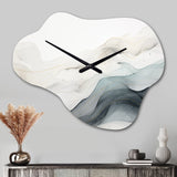 Blue Grey Line Art Conceptual Abstract II - Asymmetric Metal Wall Clock