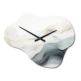 Blue Grey Line Art Conceptual Abstract II - Asymmetric Metal Wall Clock