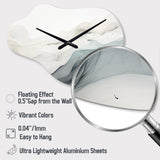 Blue Grey Line Art Conceptual Abstract II - Asymmetric Metal Wall Clock