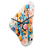 Colorful Line Art Whimsical Doodles - Asymmetric Metal Wall Clock