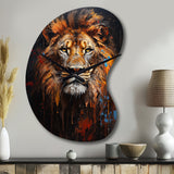 Lion Portrait Photography With I - Asymmetric Metal Wall Clock