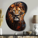 Lion Portrait Photography With I - Asymmetric Metal Wall Clock