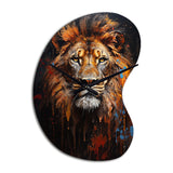 Lion Portrait Photography With I - Asymmetric Metal Wall Clock