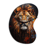 Lion Portrait Photography With I - Asymmetric Metal Wall Clock