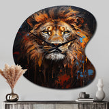 Lion Portrait Photography With I - Asymmetric Metal Wall Clock