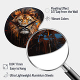 Lion Portrait Photography With I - Asymmetric Metal Wall Clock