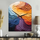 Yellow Orange Lyrical Abstraction Lyrical Sunset II - Asymmetric Metal Wall Clock