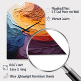 Yellow Orange Lyrical Abstraction Lyrical Sunset II - Asymmetric Metal Wall Clock