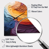 Yellow Orange Lyrical Abstraction Lyrical Sunset II - Asymmetric Metal Wall Clock