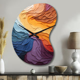 Yellow Orange Lyrical Abstraction Lyrical Sunset II - Asymmetric Metal Wall Clock