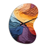 Yellow Orange Lyrical Abstraction Lyrical Sunset II - Asymmetric Metal Wall Clock