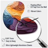 Yellow Orange Lyrical Abstraction Lyrical Sunset II - Asymmetric Metal Wall Clock