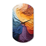 Yellow Orange Lyrical Abstraction Lyrical Sunset II - Asymmetric Metal Wall Clock