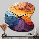 Yellow Orange Lyrical Abstraction Lyrical Sunset II - Asymmetric Metal Wall Clock