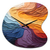 Yellow Orange Lyrical Abstraction Lyrical Sunset II - Asymmetric Metal Wall Clock