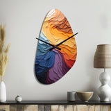 Yellow Orange Lyrical Abstraction Lyrical Sunset II - Asymmetric Metal Wall Clock