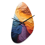 Yellow Orange Lyrical Abstraction Lyrical Sunset II - Asymmetric Metal Wall Clock