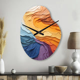 Yellow Orange Lyrical Abstraction Lyrical Sunset II - Asymmetric Metal Wall Clock