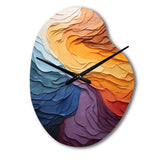 Yellow Orange Lyrical Abstraction Lyrical Sunset II - Asymmetric Metal Wall Clock
