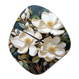 White Yellow Magnolias Southern Charm Patchwork - Asymmetric Metal Wall Clock