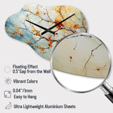 Orange Teal Maple Tree Glowing Agate I - Asymmetric Metal Wall Clock