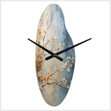 Orange Teal Maple Tree Glowing Embers III - Asymmetric Metal Wall Clock