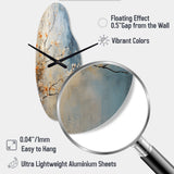 Orange Teal Maple Tree Glowing Embers III - Asymmetric Metal Wall Clock