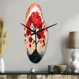 Red Maple Tree Harmony In - Asymmetric Metal Wall Clock