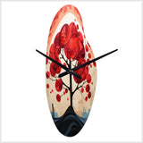 Red Maple Tree Harmony In - Asymmetric Metal Wall Clock