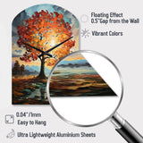 Orange Teal Maple Tree Majestic Maple - Asymmetric Metal Wall Clock