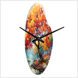 Orange Yellow Maple Tree Maple Melody - Asymmetric Metal Wall Clock