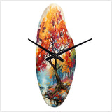 Orange Yellow Maple Tree Maple Melody - Asymmetric Metal Wall Clock