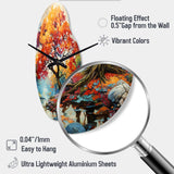 Orange Yellow Maple Tree Maple Melody - Asymmetric Metal Wall Clock