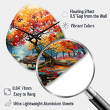 Orange Yellow Maple Tree Maple Melody - Asymmetric Metal Wall Clock