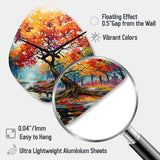 Orange Yellow Maple Tree Maple Melody - Asymmetric Metal Wall Clock