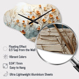 Peach Grey Maple Tree Whispering Maple I - Asymmetric Metal Wall Clock