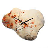 Maple Trees Glowing Embers I - Asymmetric Metal Wall Clock