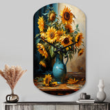 Masterpiece Sunflowers By Van Gogh II - Asymmetric Metal Wall Clock