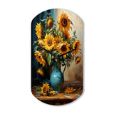 Masterpiece Sunflowers By Van Gogh II - Asymmetric Metal Wall Clock