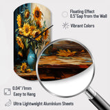 Masterpiece Sunflowers By Van Gogh II - Asymmetric Metal Wall Clock