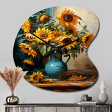 Masterpiece Sunflowers By Van Gogh II - Asymmetric Metal Wall Clock