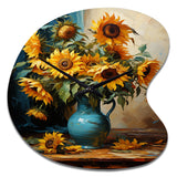 Masterpiece Sunflowers By Van Gogh II - Asymmetric Metal Wall Clock