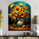 Masterpiece Sunflowers By Van Gogh IV - Asymmetric Metal Wall Clock