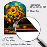 Masterpiece Sunflowers By Van Gogh IV - Asymmetric Metal Wall Clock